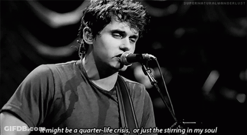 Man Singing Into Microphone Quarter-Life Crisis GIF