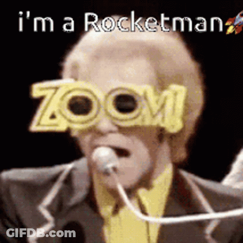 Man Singing Into Microphone Rocketman Zoom GIF