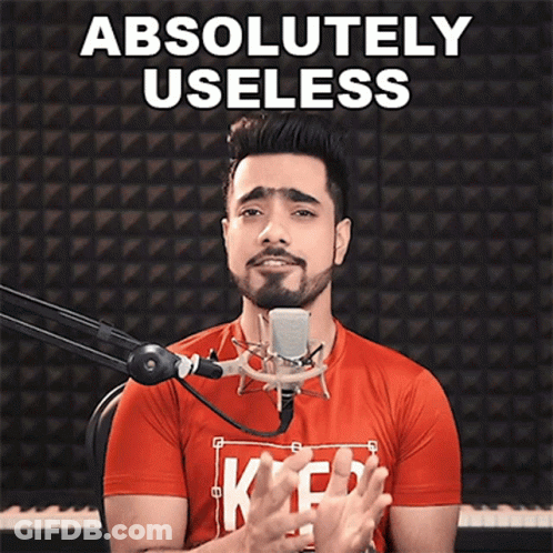 Man Singing Into Microphone Saying Absolutely Useless GIF