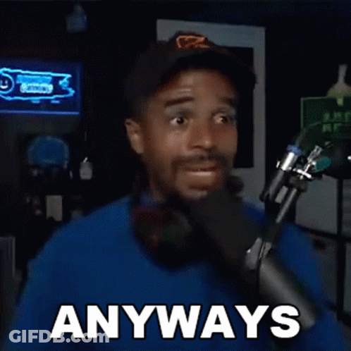 Man Singing Into Microphone Saying Anyways GIF