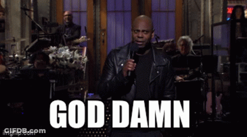Man Singing Into Microphone Saying God Damn GIF