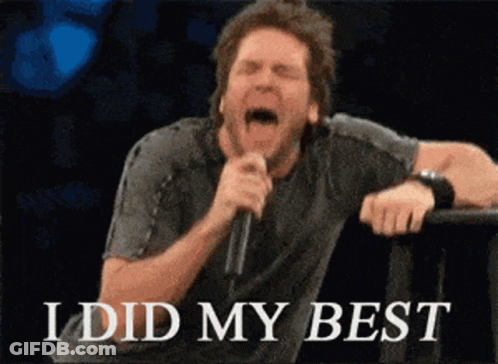 Man Singing Into Microphone Saying I Did My Best GIF