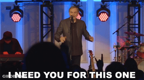 Man Singing Into Microphone Saying I Need You For This One GIF