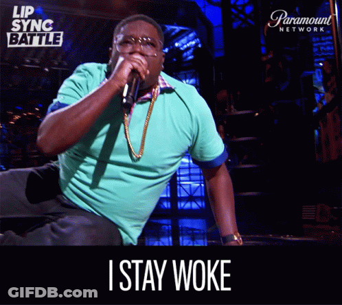 Man Singing Into Microphone Saying I Stay Woke GIF