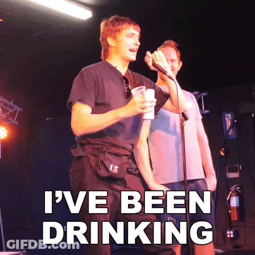 Man Singing Into Microphone Saying I've Been Drinking GIF