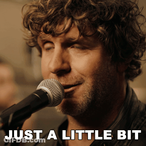 Man Singing Into Microphone Saying Just A Little Bit GIF