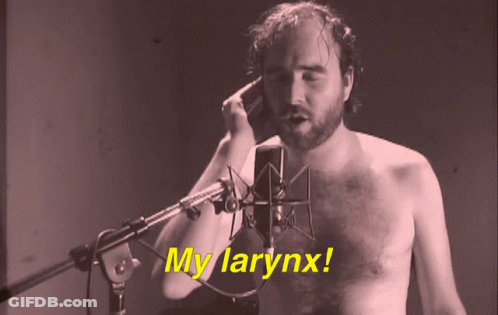 Man Singing Into Microphone Saying My Larynx GIF