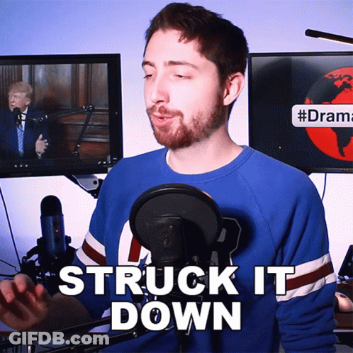 Man Singing Into Microphone Struck It Down GIF
