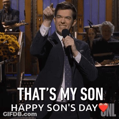 Man Singing Into Microphone That's My Son Happy Son's Day GIF