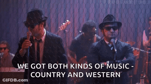 Man Singing Into Microphone We Got Both Kinds Of Music Country And Western GIF
