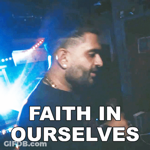 Man Singing Into Microphone With Faith In Ourselves GIF