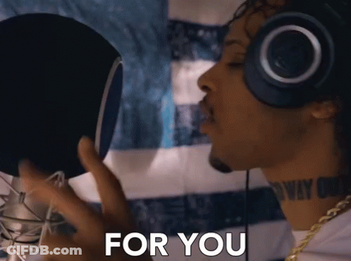 Man Singing Into Microphone With Headphones For You GIF