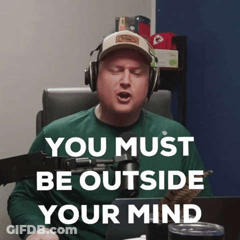 Man Singing Into Microphone With Headphones: You Must Be Outside Your Mind GIF