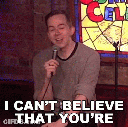 Man Singing Into Microphone With I Can't Believe That You're GIF