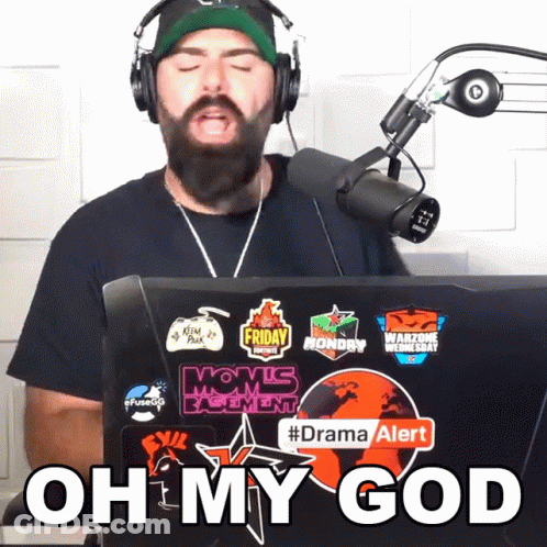 Man Singing Into Microphone With Oh My God GIF