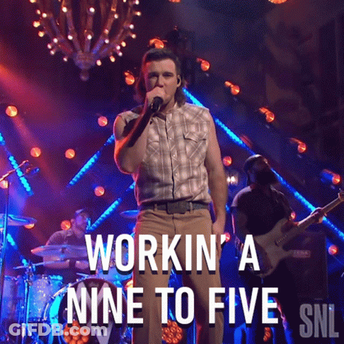 Man Singing Into Microphone Workin Nine To Five GIF