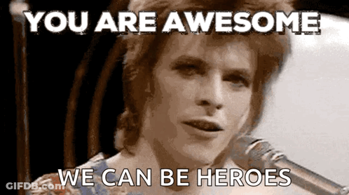 Man Singing Into Microphone You Are Awesome We Can Be Heroes GIF