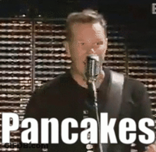 Man Singing Into Pancakes Microphone GIF