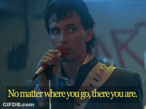 Man Singing No Matter Where You Go There You Are GIF