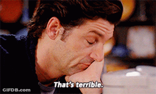 Man Sitting At Bar Saying That's Terrible GIF