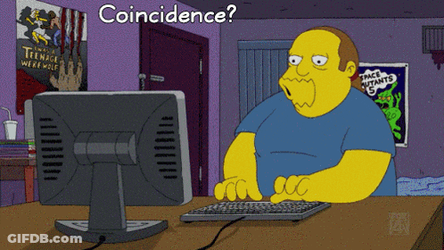 Man Sitting At Computer Saying Coincidence GIF