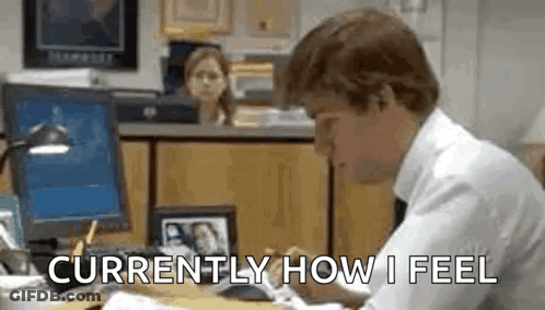 Man Sitting At Computer Saying Currently How I Feel GIF