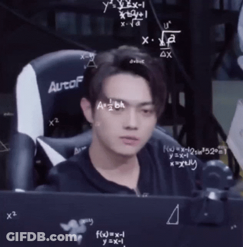 Man Sitting At Computer With Math Equations GIF