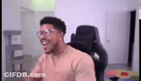 Man Sitting At Computer With Mods Set Their Blinking And Breathing To Manual GIF