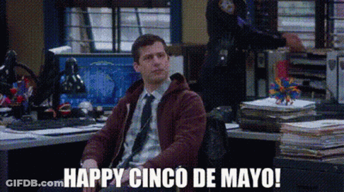 Man Sitting At Desk Happy Cinco De Mayo GIF