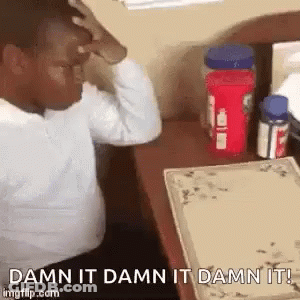 Man Sitting At Desk Saying Damn It GIF