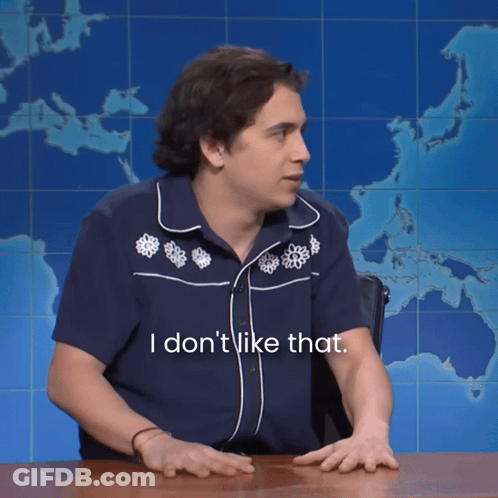 Man Sitting At Desk Saying I Don't Like That GIF