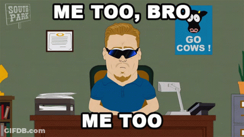 Man Sitting At Desk Saying Me Too GIF