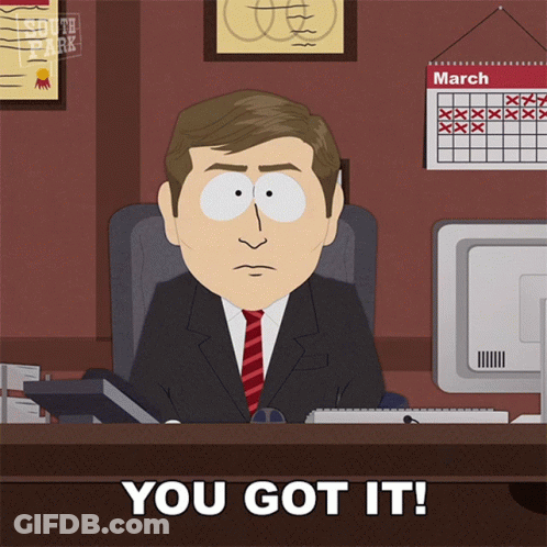 Man Sitting At Desk Saying You Got It GIF