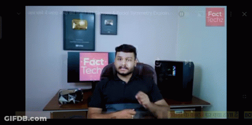 Man Sitting At Desk With Fact Tech Computer Screen GIF