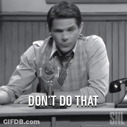Man Sitting At Desk With Microphone Don T Do That GIF