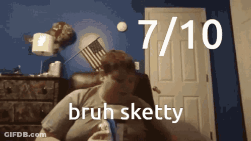 Man Sitting At Door Saying Bruh Sketty GIF