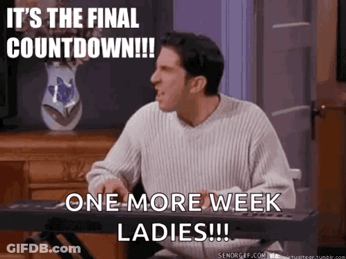 Man Sitting At Keyboard Saying Final Countdown GIF
