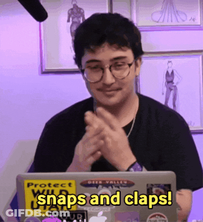 Man Sitting At Laptop With Protect Wild Valley Snaps And Claps Sticker GIF