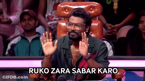 Man Sitting At Microphone Saying Ruko Zara Sabar Karo GIF