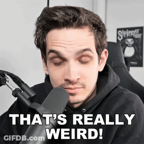 Man Sitting At Microphone Saying That's Really Weird GIF