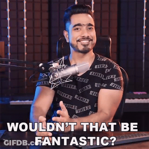 Man Sitting At Microphone Saying Wouldn't That Be Fantastic GIF