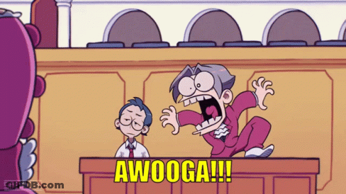 Man Sitting At Podium With Awooga GIF