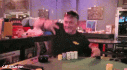 Man Sitting At Poker Chips GIF