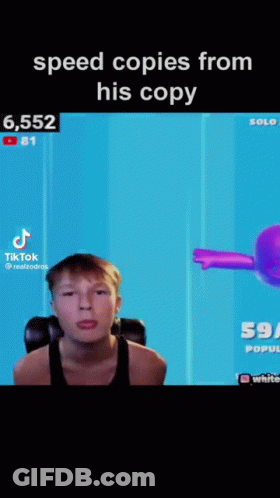 Man Sitting At Screen Saying Speed Copies GIF