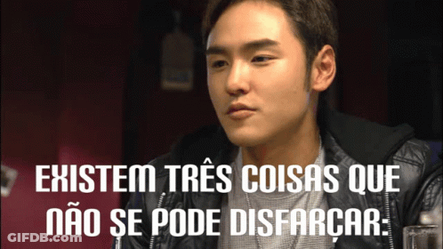 Man Sitting At Table Existem Tres Coisas Que Não Se Pode Disfarcar GIF