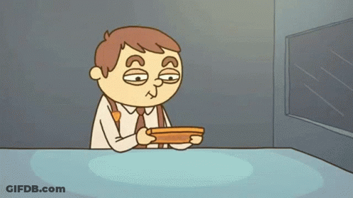 Man Sitting At Table Holding Purse GIF