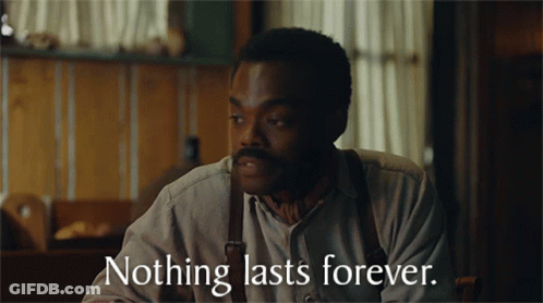 Man Sitting At Table Nothing Lasts Forever GIF