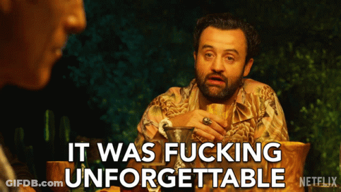 Man Sitting At Table Saying It Was Fucking Unforgettable GIF