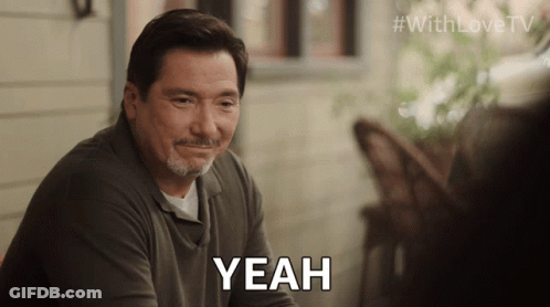 Man Sitting At Table Saying Oh Yeah Sure GIF