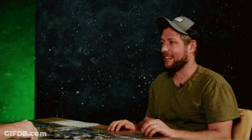 Man Sitting At Table Saying Please Sir GIF